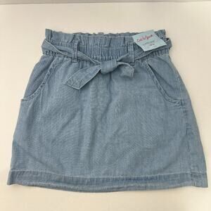Cat & Jack girls Midi Skirt Chambray Denim With Tie Sz 8